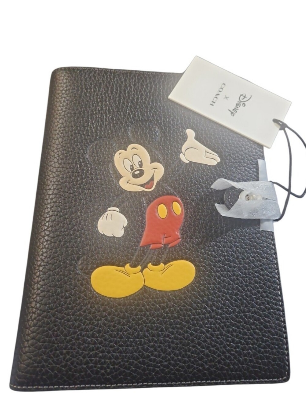Coach X Disney Mickey Mouse Black Pebble Leather Notebook Journal Cover NWT - Picture 6 of 10